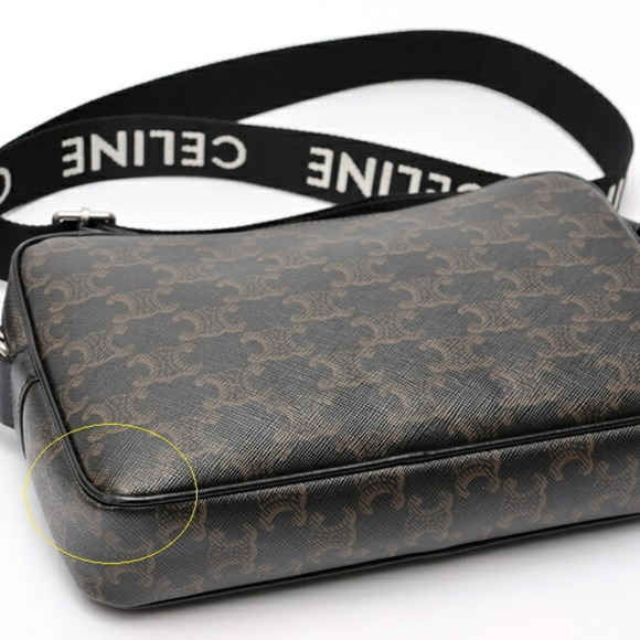 Celine Medium Bag 197202DND.38OS Triomphe Canvas Black S-159085 - Picture 4 of 7